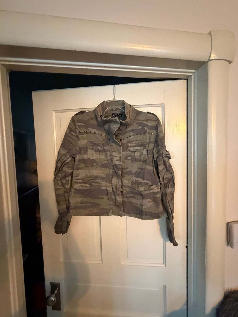 rue21 Camouflage Utility Jacket Size L Studded Military Cotton